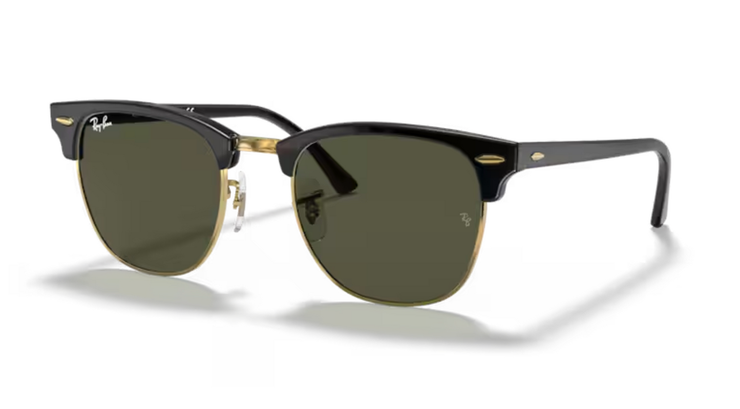 RayBan Clubmaster Frames - Black on Gold