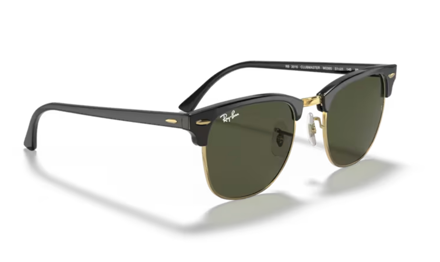 RayBan Clubmaster Frames - Black on Gold