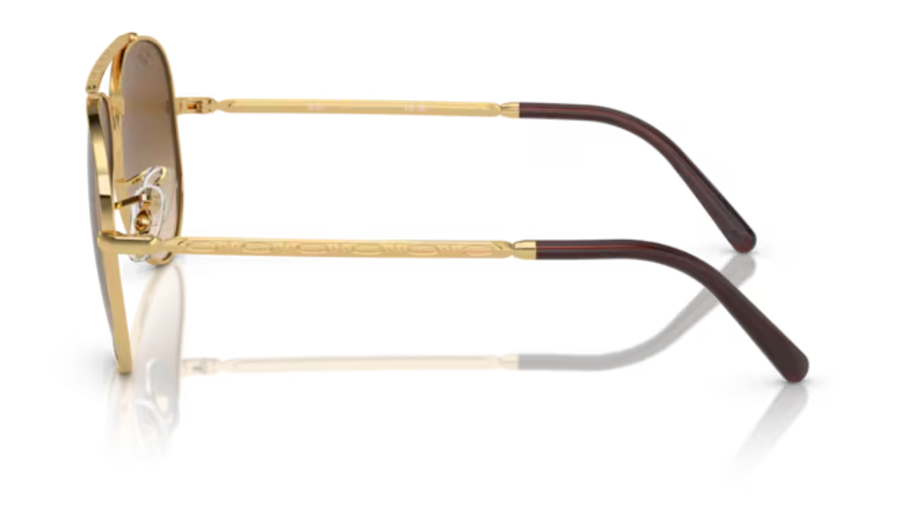 Ray Ban New Aviator in Arista Gold with Light Brown Lens