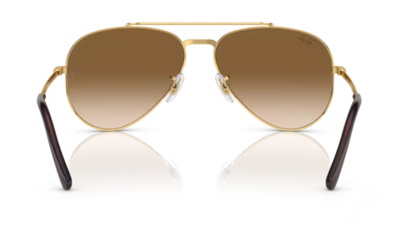 Ray Ban New Aviator in Arista Gold with Light Brown Lens