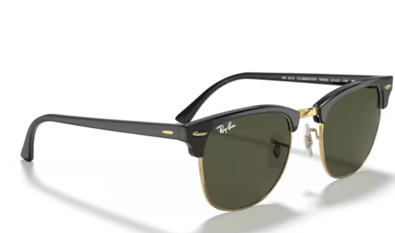 Ray Ban Clubmaster Unisex Frame - Black on Gold