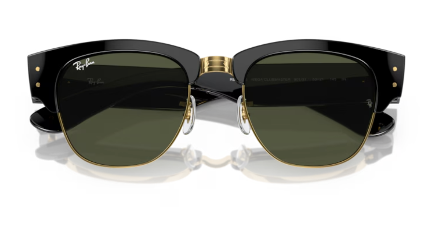 RayBan Mega Clubmaster Frame Black on Gold