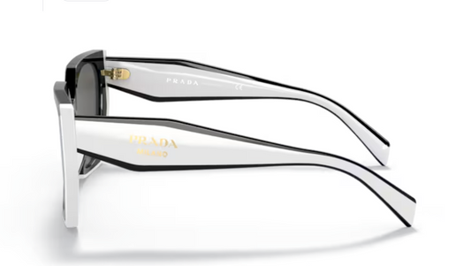 Prada Ladies Hex Frames Black with White Sides