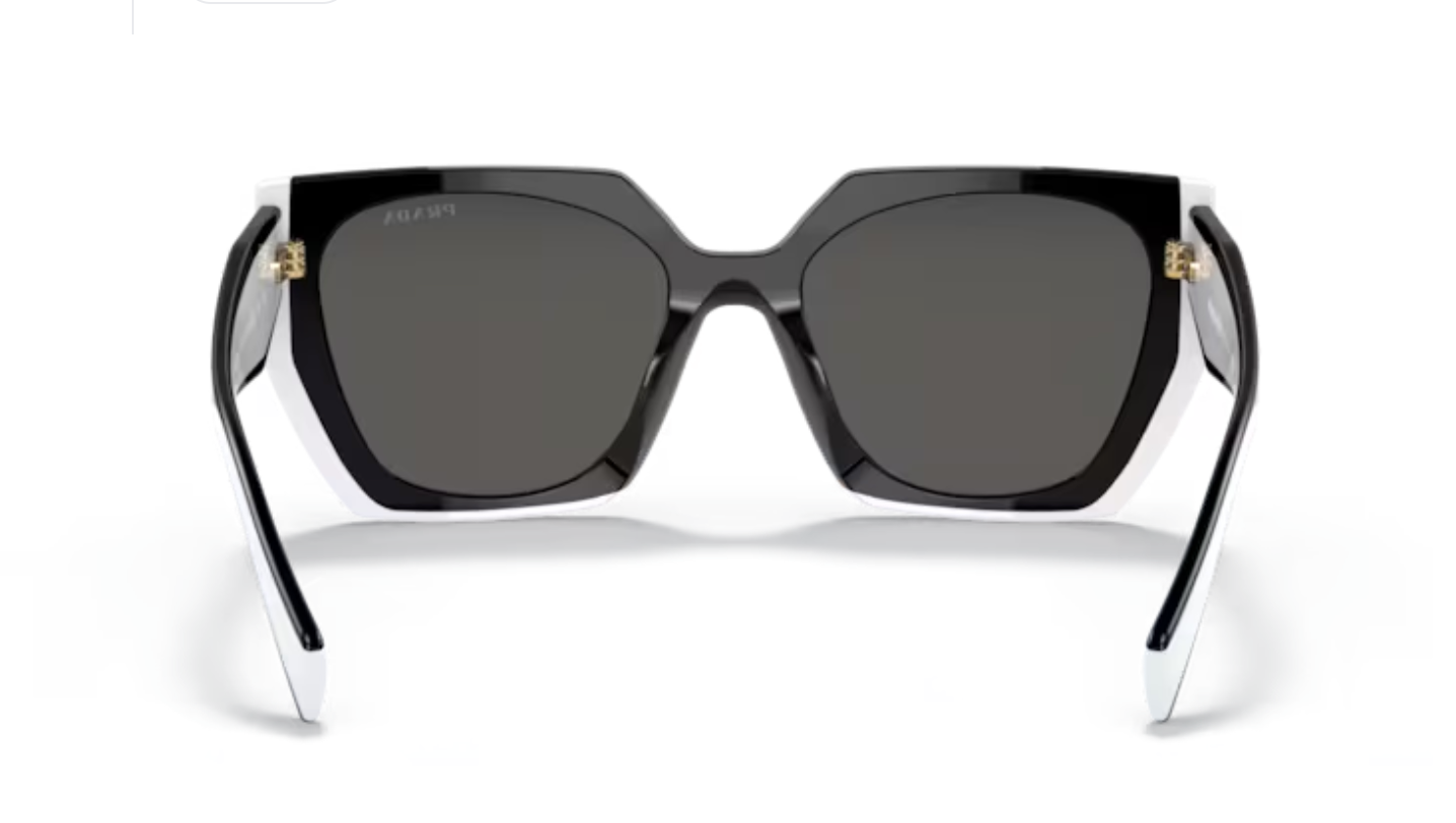 Prada Ladies Hex Frames Black with White Sides