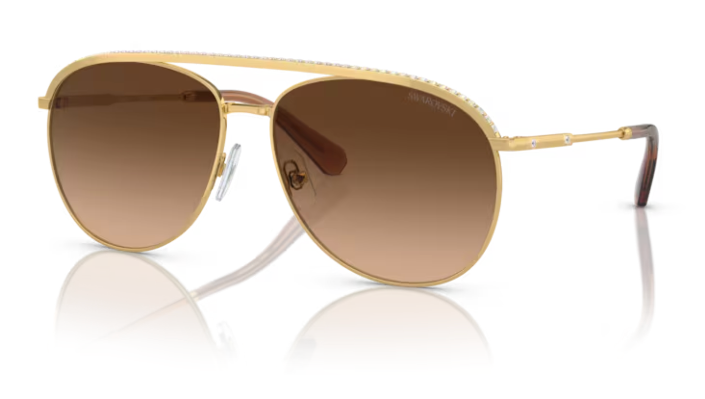 Swarovski Sparkly Aviator Frames in Gold