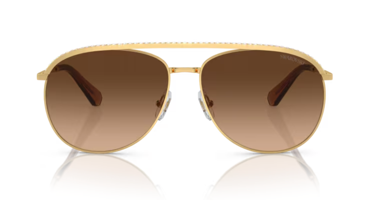 Swarovski Sparkly Aviator Frames in Gold