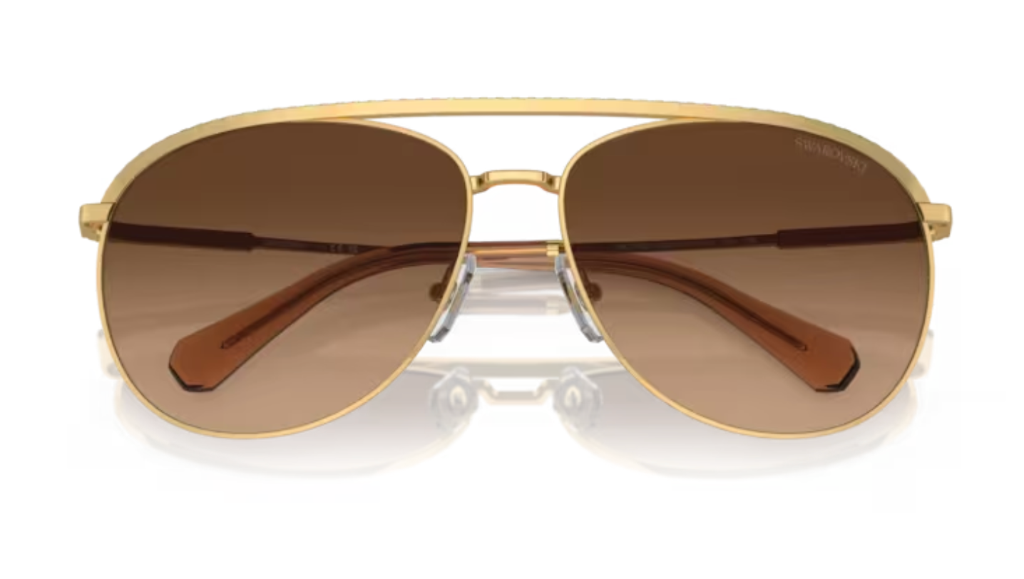 Swarovski Sparkly Aviator Frames in Gold