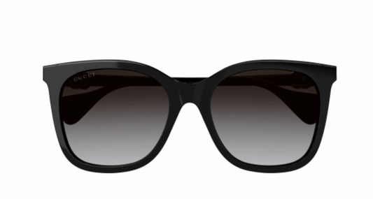 Gucci Black Ladies Sunglasses Gold Logo Side