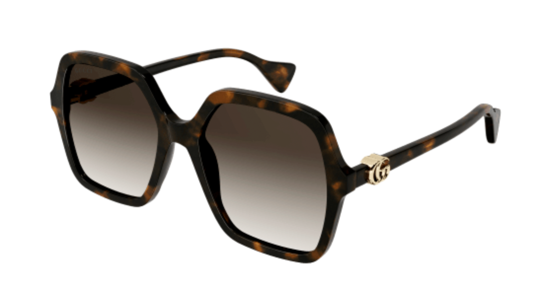 Gucci Large Square Acetate with Logo in Havana