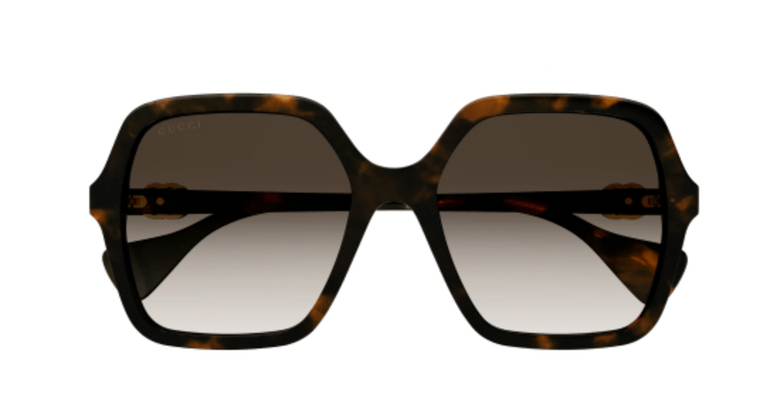 Gucci Large Square Acetate with Logo in Havana