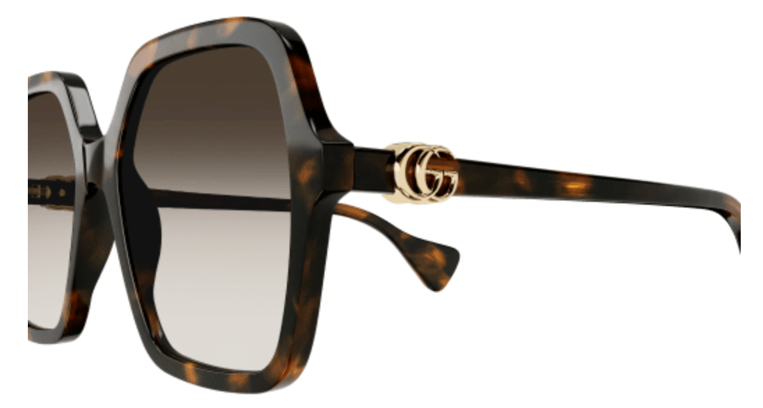 Gucci Large Square Acetate with Logo in Havana