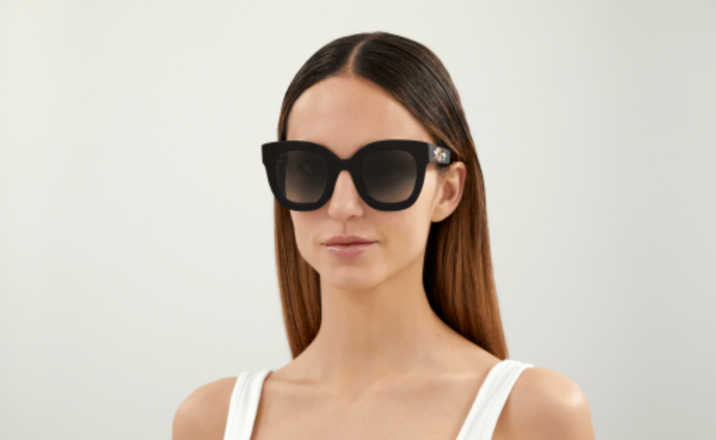Gucci Ladies Black Frames with Star Detail Sides