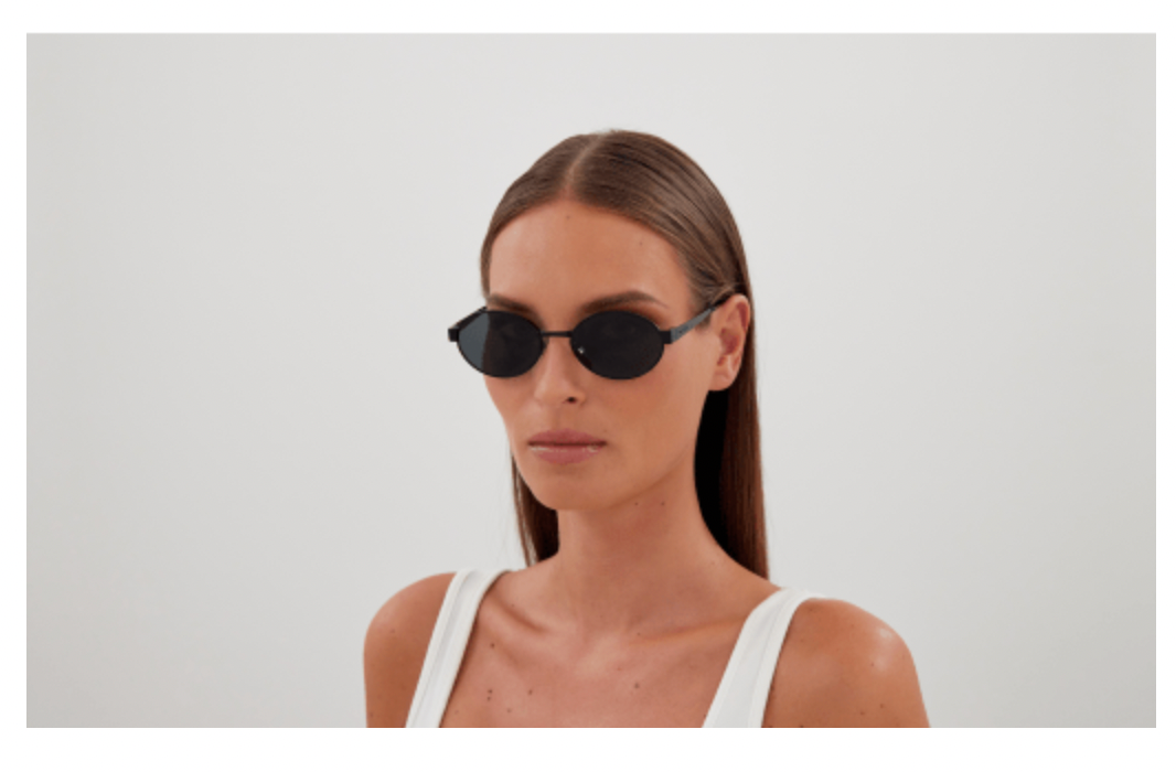 YSL Black Oval Metal Frames