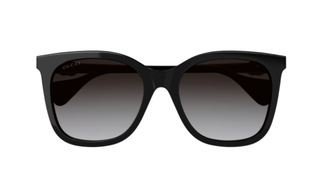 Gucci Black Ladies Sunglasses Gold Logo Side